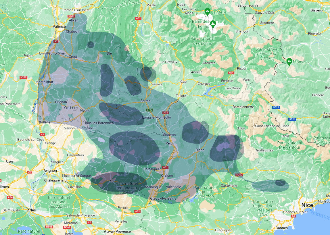 lavendelvelden frankrijk kaart