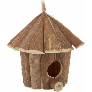Relaxdays decoratie vogelhuisje - hout - vogelhuis- nestkast - houten huisje - voor tuin