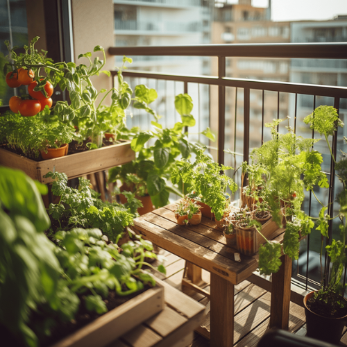 moestuinbak op balkon