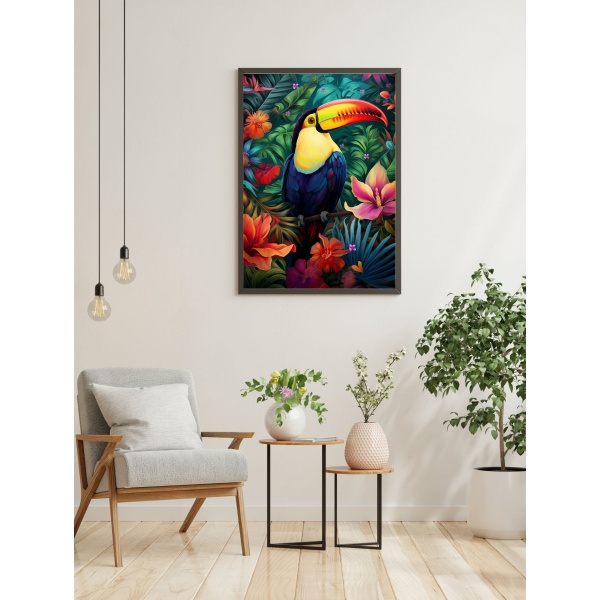 Kleurrijke Toucan in de Jungle wanddecoratie