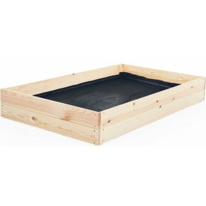 Moestuinbak - 120x80x18 cm - hout - met gronddoek