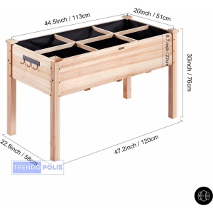 Onderweg online - Kweektafel - Moestuinbak Verhoogd Op Poten - Kruidenbak Op Poten - Kruidenbak Buiten Hout - Hout/100kg Draagvermogen