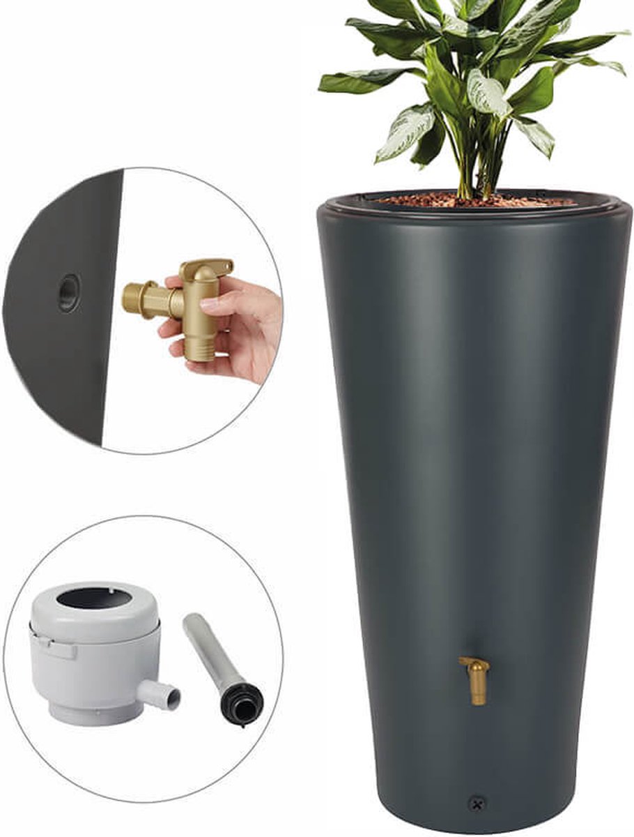 Regenton Vaso 220 liter - 2 in 1 + Plantenbak + Vulautomaat