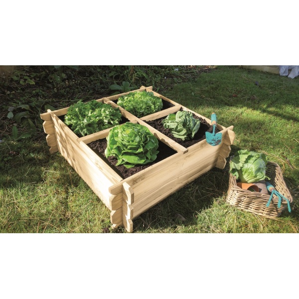 Moestuinbak met Worteldoek Douglas 100 x 100 cm