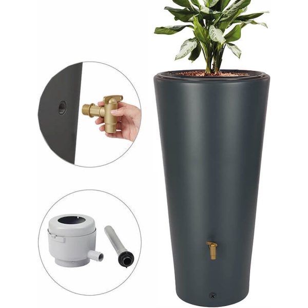 Regenton Vaso 220 liter - 2 in 1 + Plantenbak + Vulautomaat