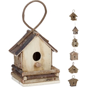 Relaxdays decoratie vogelhuis - hangend - 32 x 18 x 14,5 cm - hout