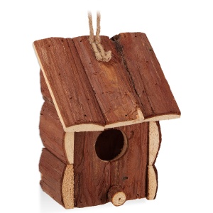 Relaxdays decoratie vogelhuisje - hout - vogelhuis- nestkast - houten huisje - hangend