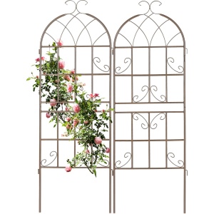 Relaxdays klimplantenrek - set van 2 - elk 150 x 50 cm - trellis - bruin